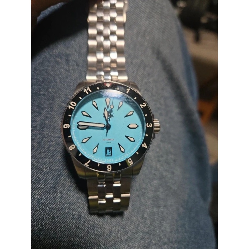 Phoibos Voyager Watch 2.0 Tiffany Blue Auto Diver Mint 200m Untested